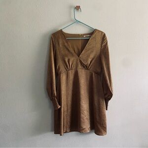 Miami Tan Animal Print V-Neck Dress